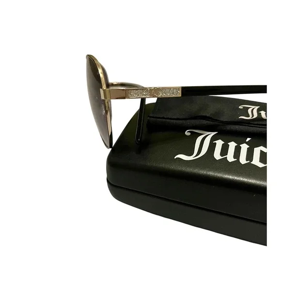 Juicy Couture All Eyes on Juicy Aviator Sunglasses w/ Case NEW display picture 1